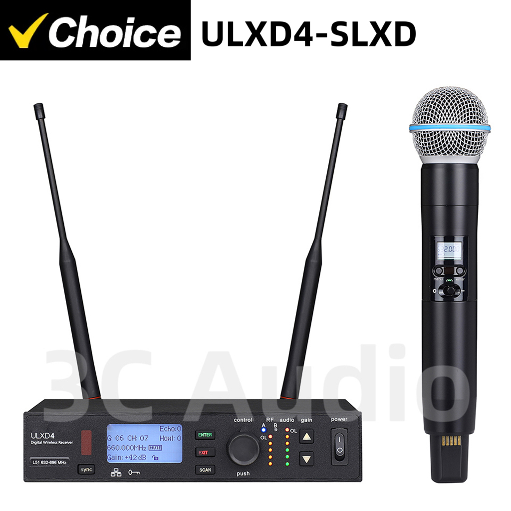 Shure Mic Sm58 - ULXD4-SLXD 500/600MHz プロフェッショナルワイヤレスマイク シングルチャンネルシステム ステージパフォーマンス 歌